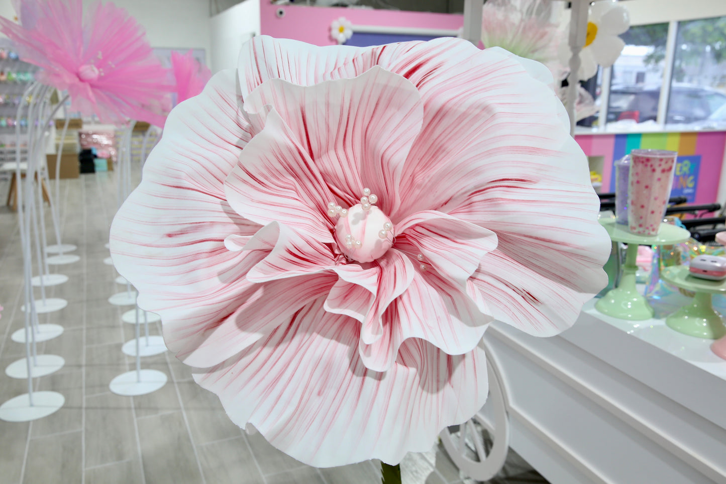 MA112-2 Medium Pink and Peach Foam Flower 60cm