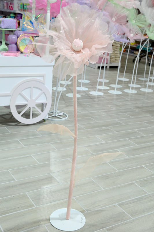 MA114-1 Small Peach Pastel Tulle Flower 40cm