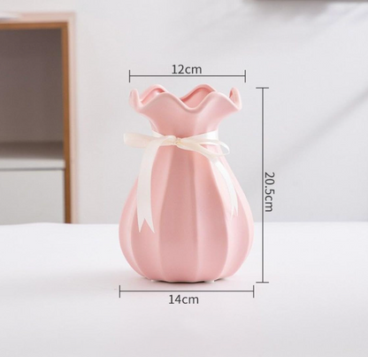 MA236-1 Big Curved Flower Vase With Bow