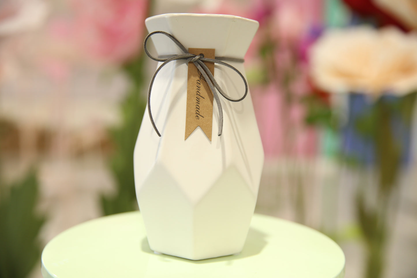 MA237-2 Small, Blue, White and Lilac Bow vase