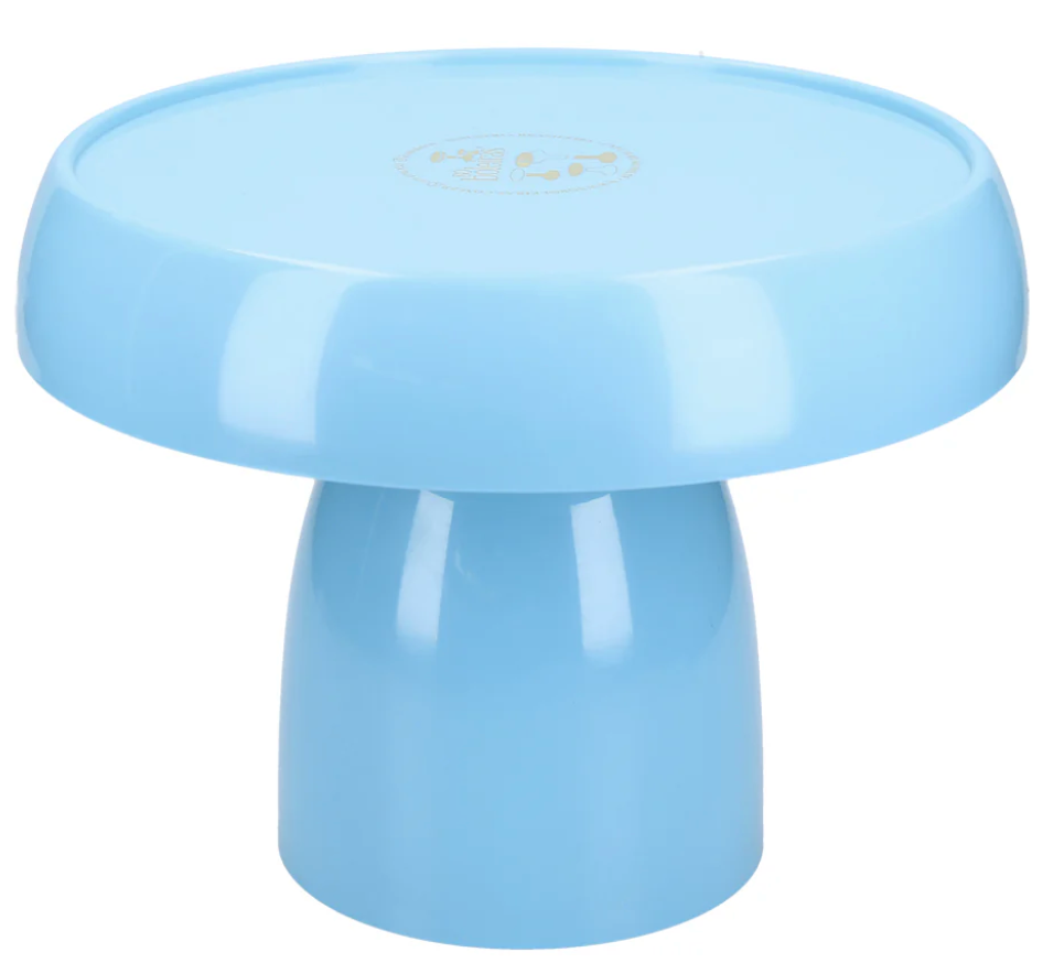 mushroom baby blue cake stand - 8x7 inches