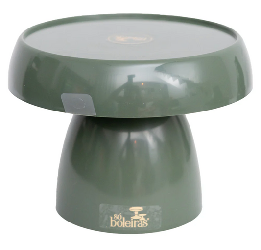 Mushroom Military green cake stand - 6x6 inches