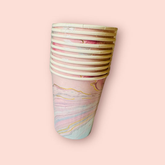 MA182-3 Pink Cup With Golden Stripes