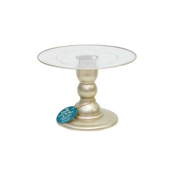 Golden clear cake stand 11x7