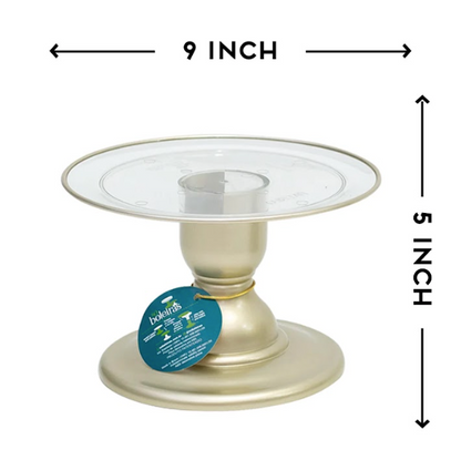 Golden clear cake stand 9x5