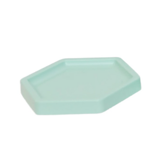 Light Green Hexagonal Tray 6 Inches