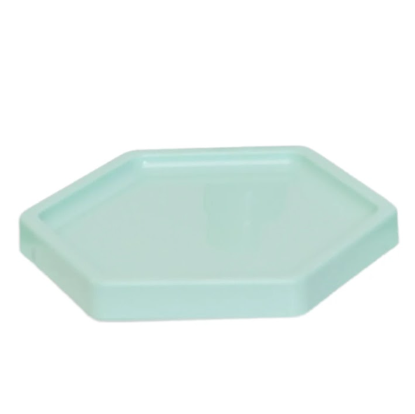 Light Green Hexagonal Tray 7 Inch