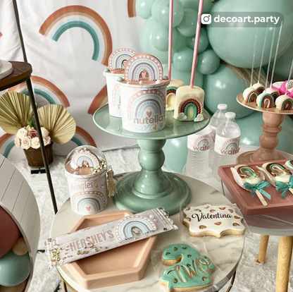 Mint green cake stand 11x7