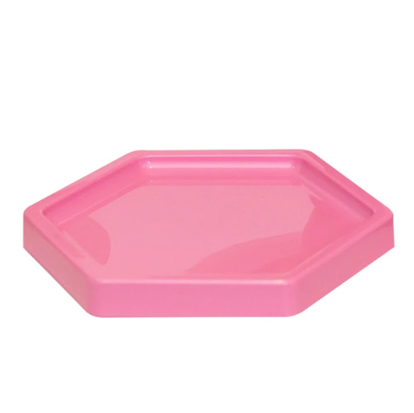 Pink Hexagonal Tray 7 Inch