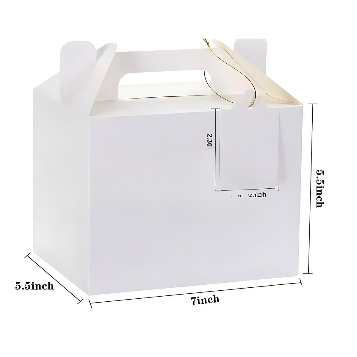 White Gift Box with Handle 5.9" x 3.5" x 3.5"