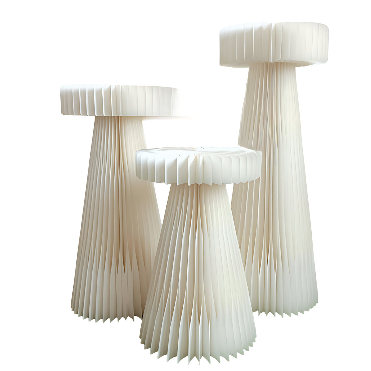 Honeycomb Paper Round Pedestal 31.5" H, Beige