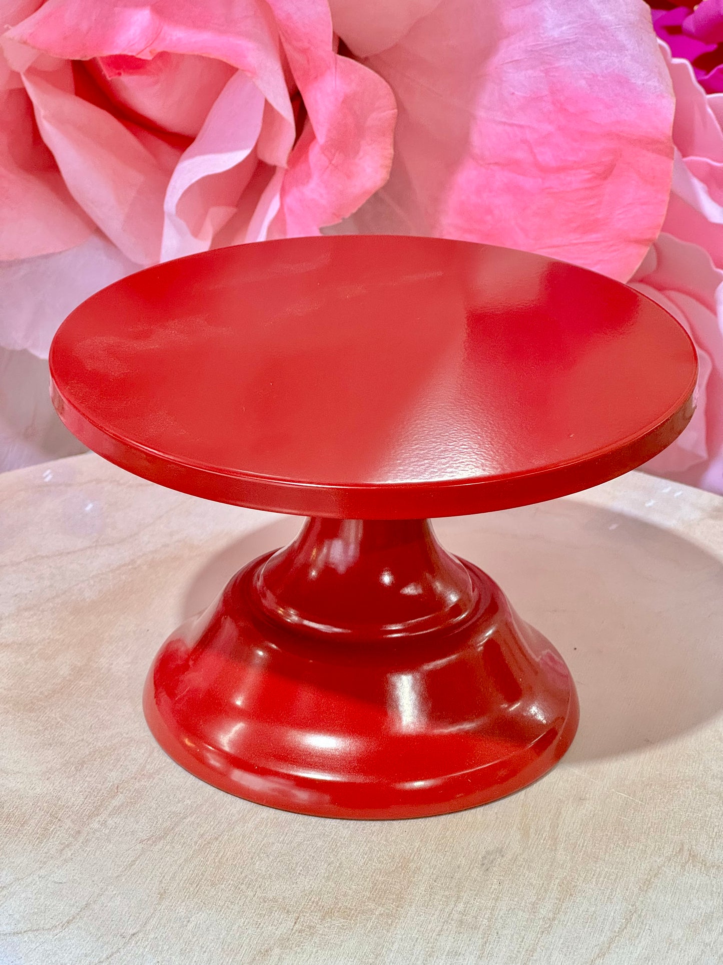 MA183-9 Metal  Red Cake Stand x 3 Pcs