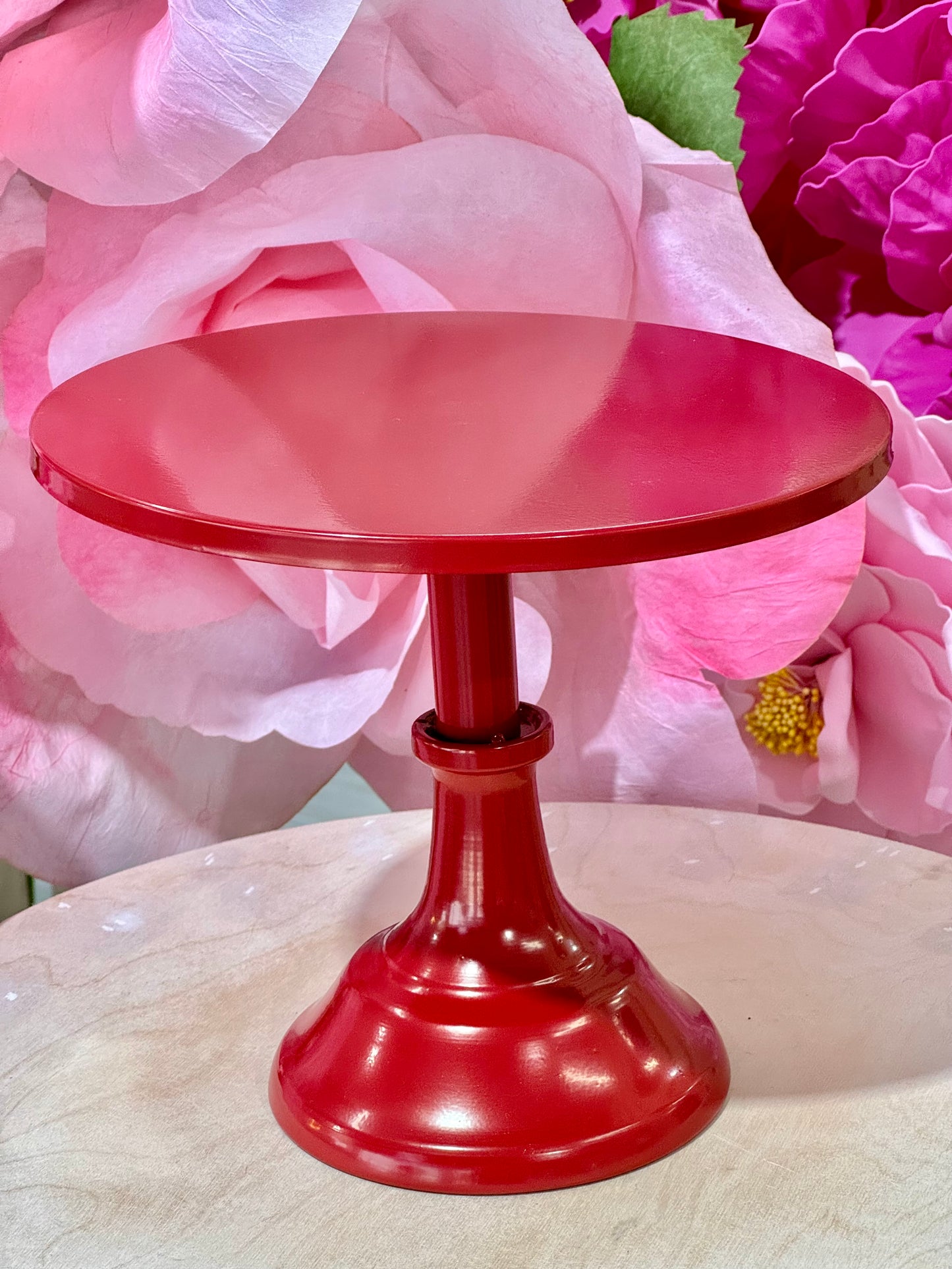 MA183-9 Metal  Red Cake Stand x 3 Pcs