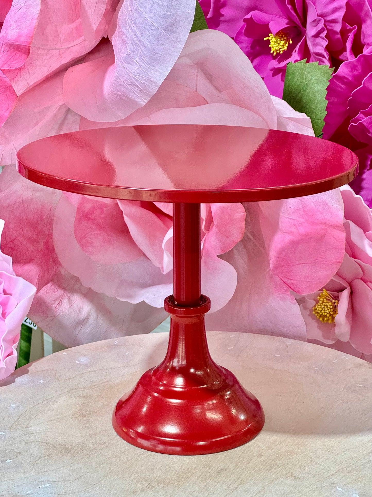 MA183-9 Metal  Red Cake Stand x 3 Pcs