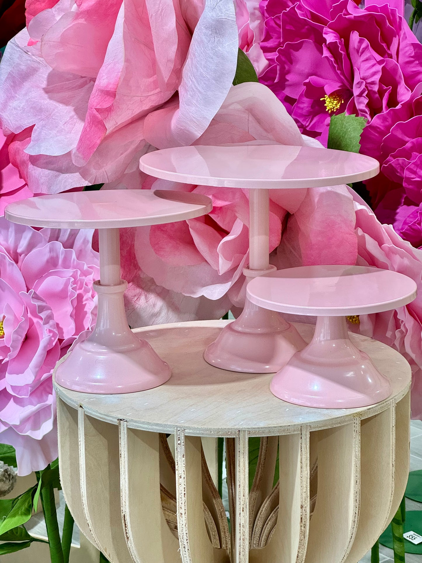 MA183-8 Metal Pink Cake Stand x 3 Pcs