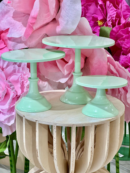 MA183-6 Metal Ligh Green Cake Stand x 3 Pcs