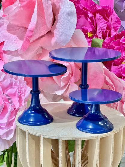 MA183-5 Dark Blue Metallic cake stand set x 3Pcs