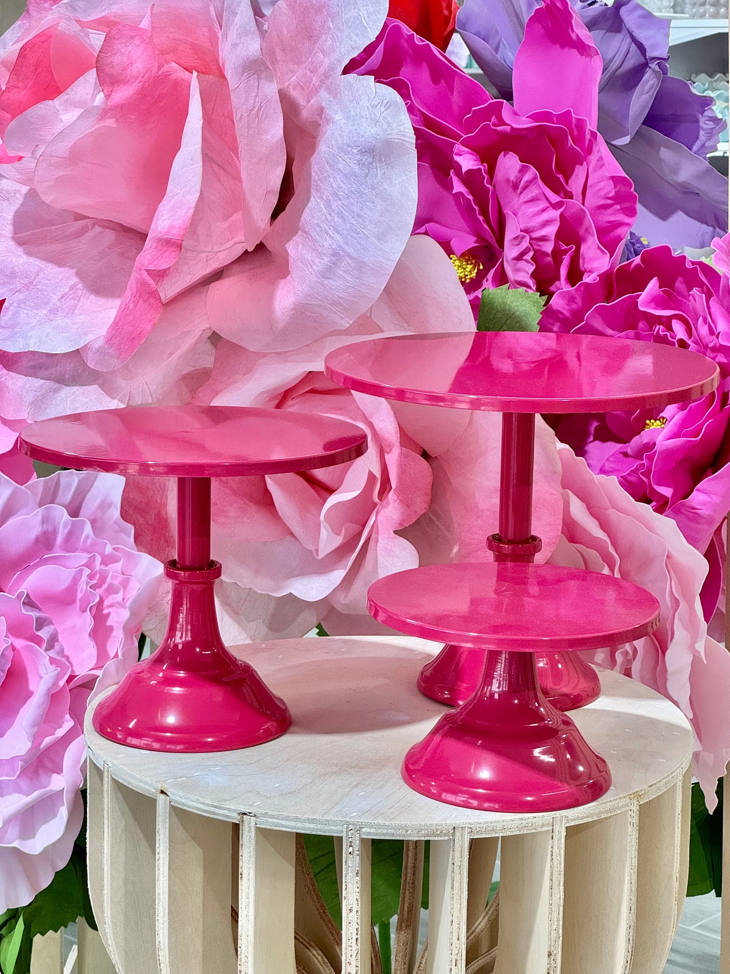 MA183-4 Metal Fuchsia Cake Stand x 3 Pcs