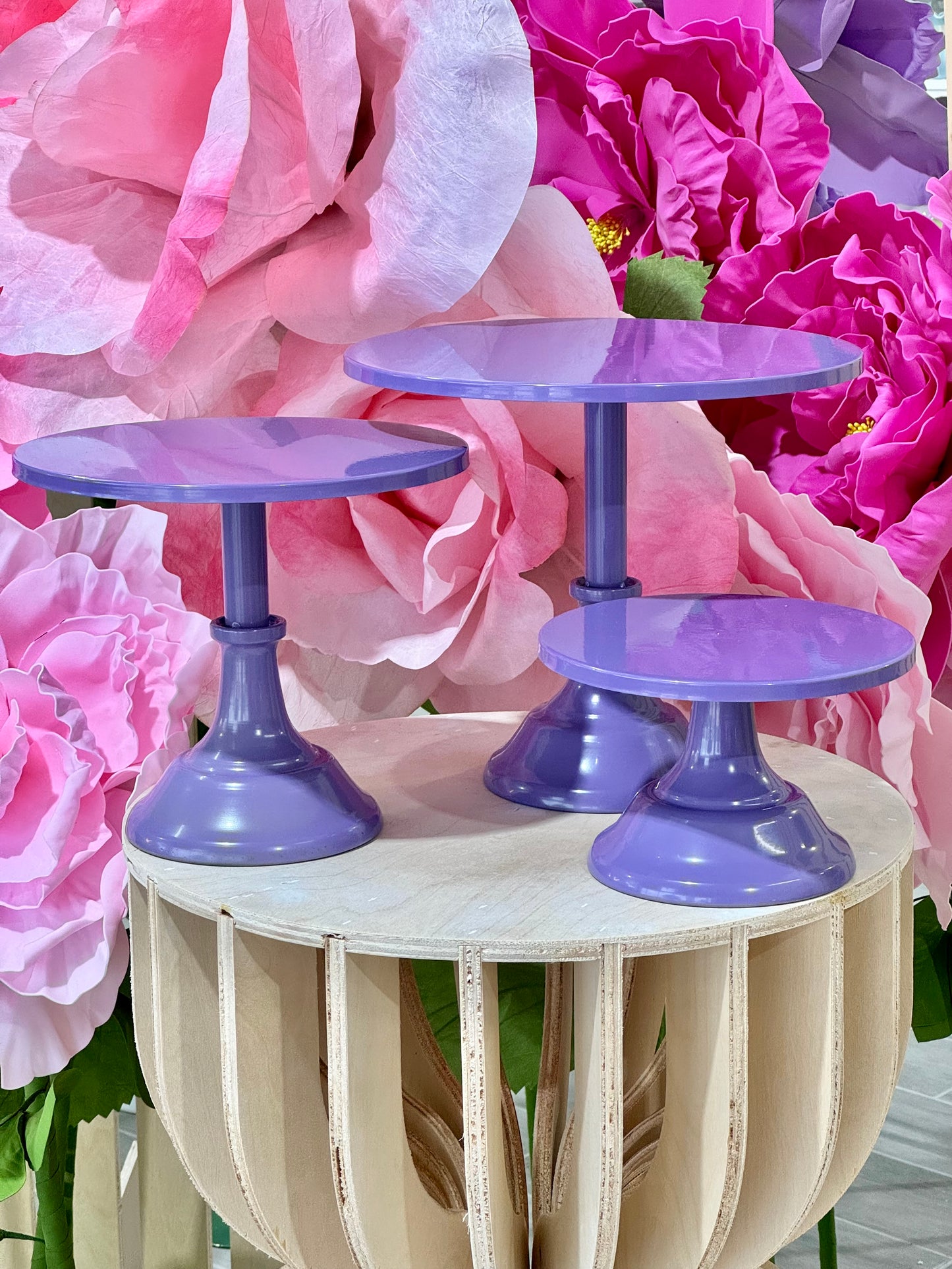 MA183-2 Metal Purple Cake Stand x 3 Pcs