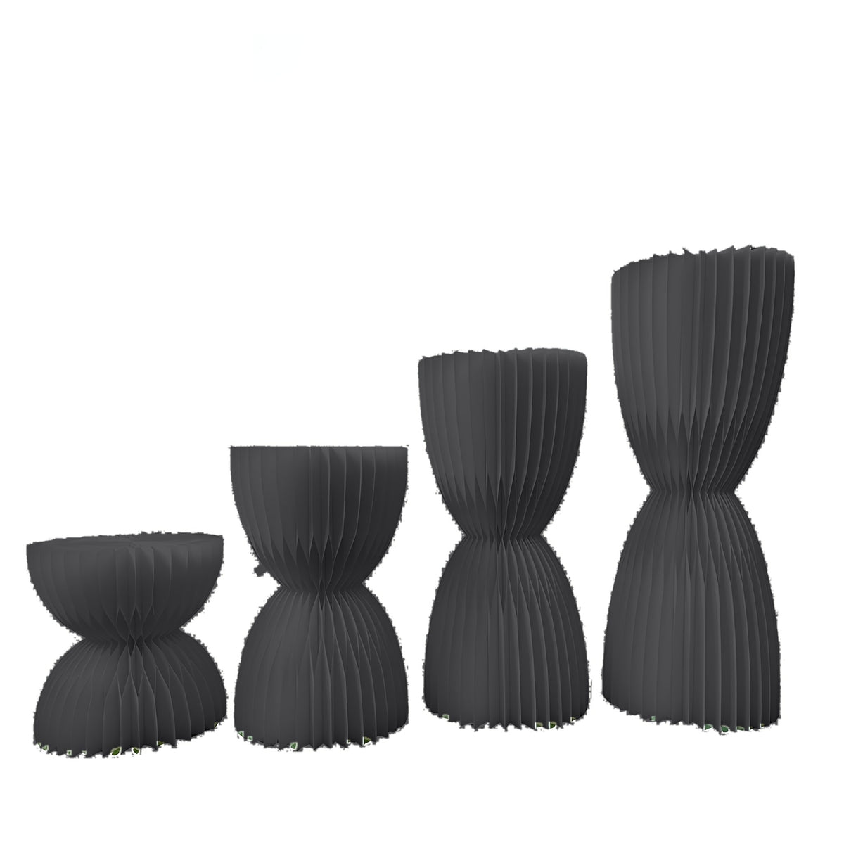 Honeycomb Paper Hourglass Pedestal 23.6" H, Black