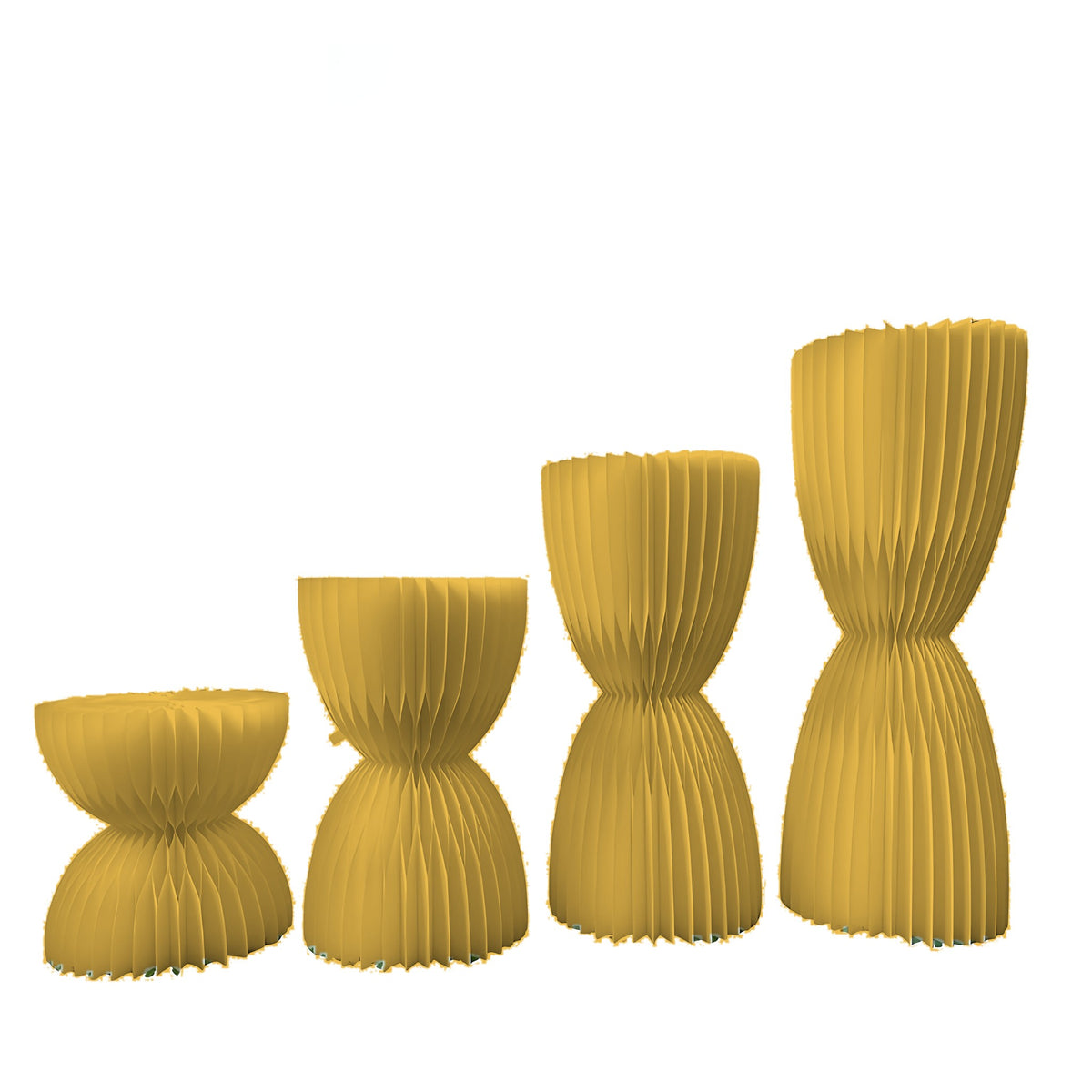 Honeycomb Paper Hourglass Pedestal 31.5" H, Gold