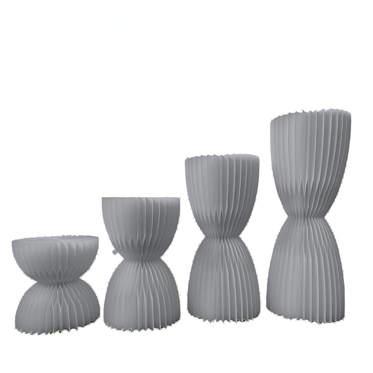 Honeycomb Paper Hourglass Pedestal 31.5" H, Grey