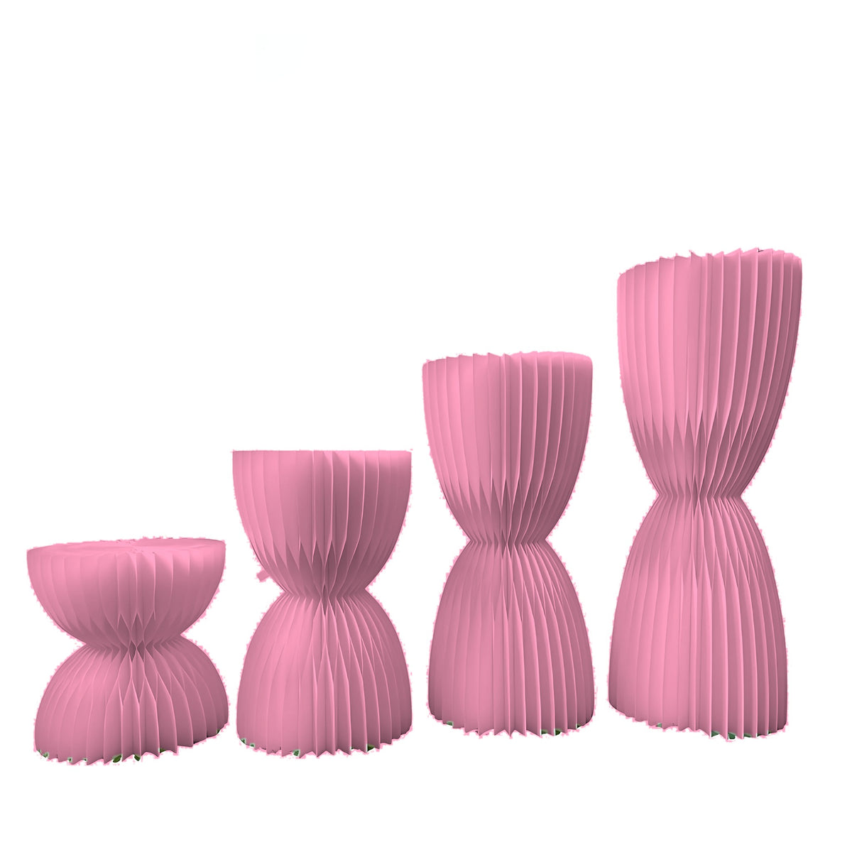Honeycomb Paper Hourglass Pedestal 23.6" H, Pink