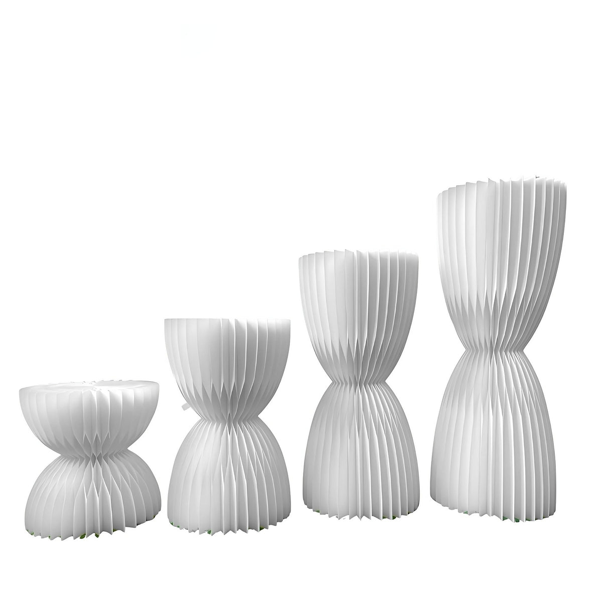 Honeycomb Paper Hourglass Pedestal 31.5" H, White