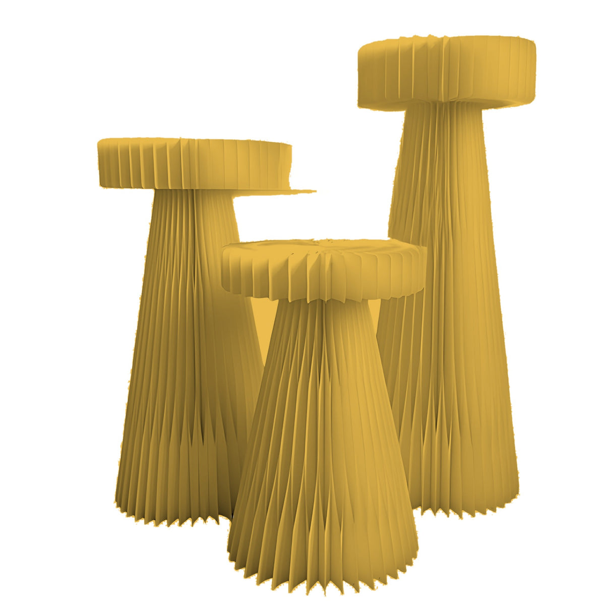 Honeycomb Paper Round Pedestal 31.5" H, Gold