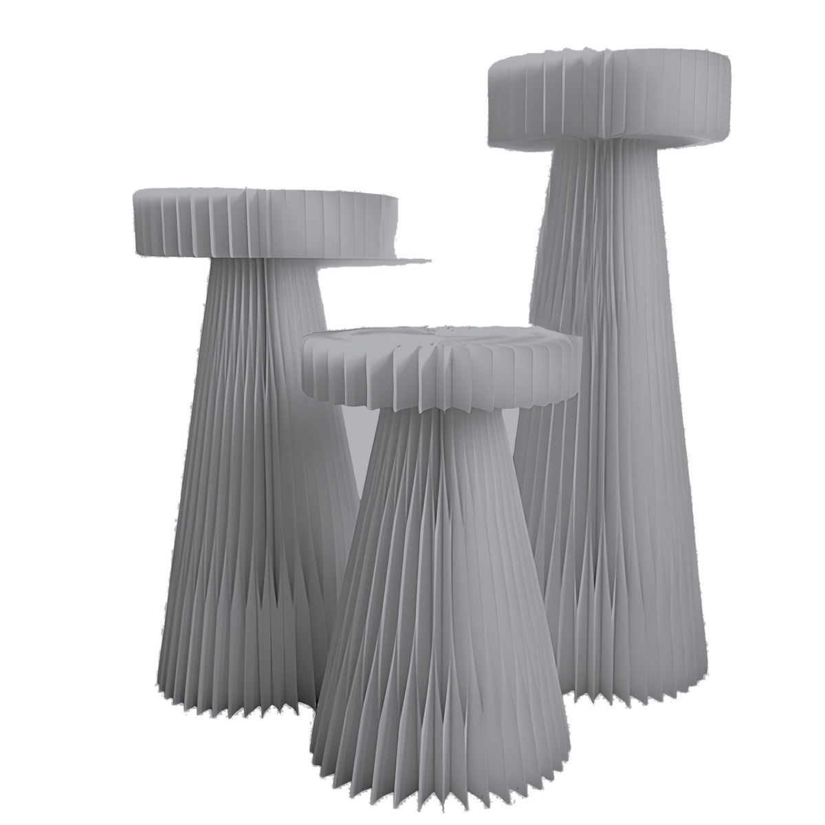 Honeycomb Paper Round Pedestal 31.5" H, Grey