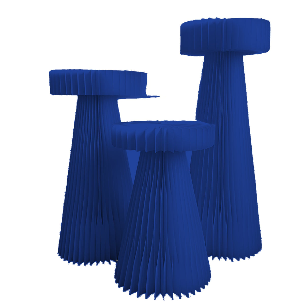 Honeycomb Paper Round Pedestal 31.5" H, Blue
