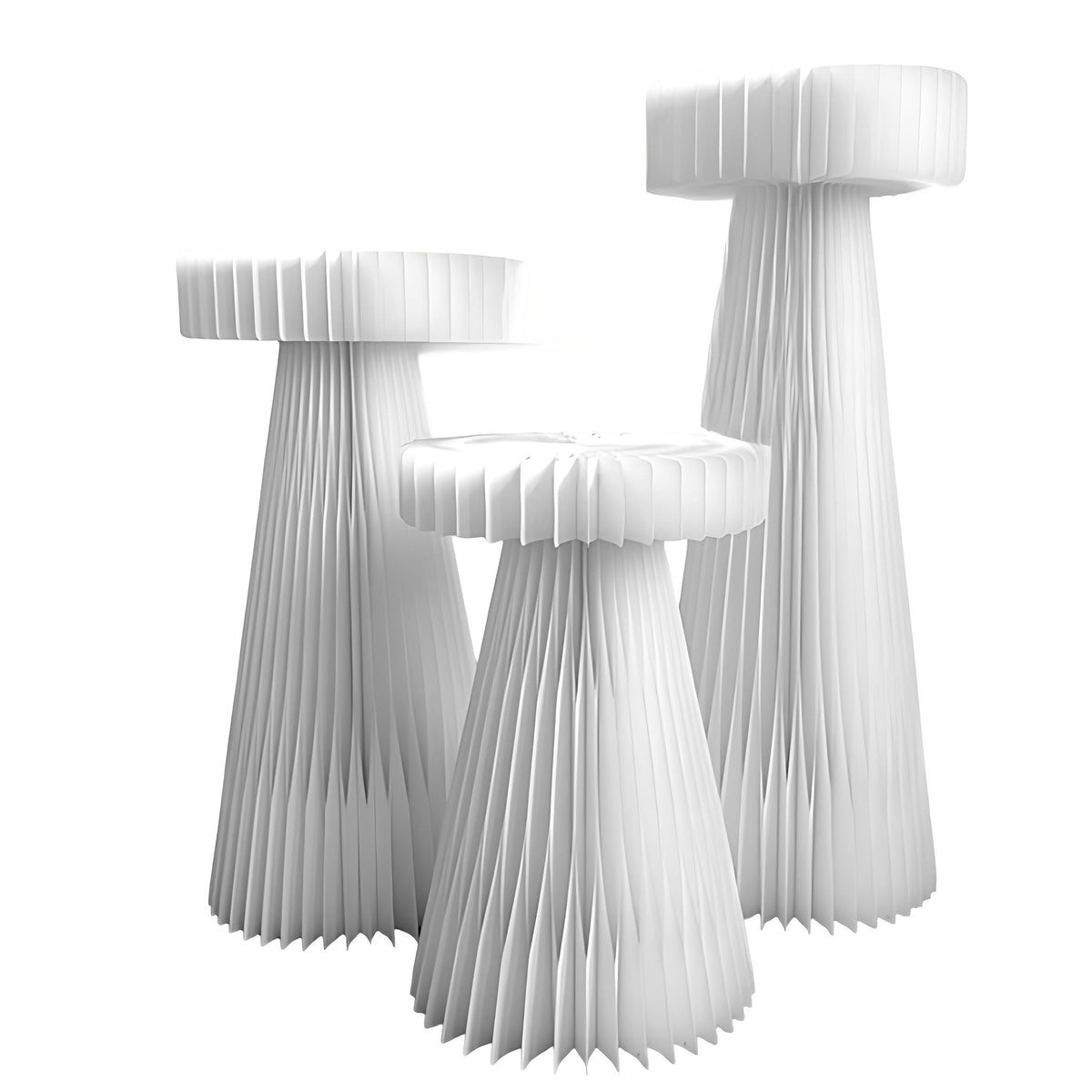 Honeycomb Paper Round Pedestal 31.5" H, White